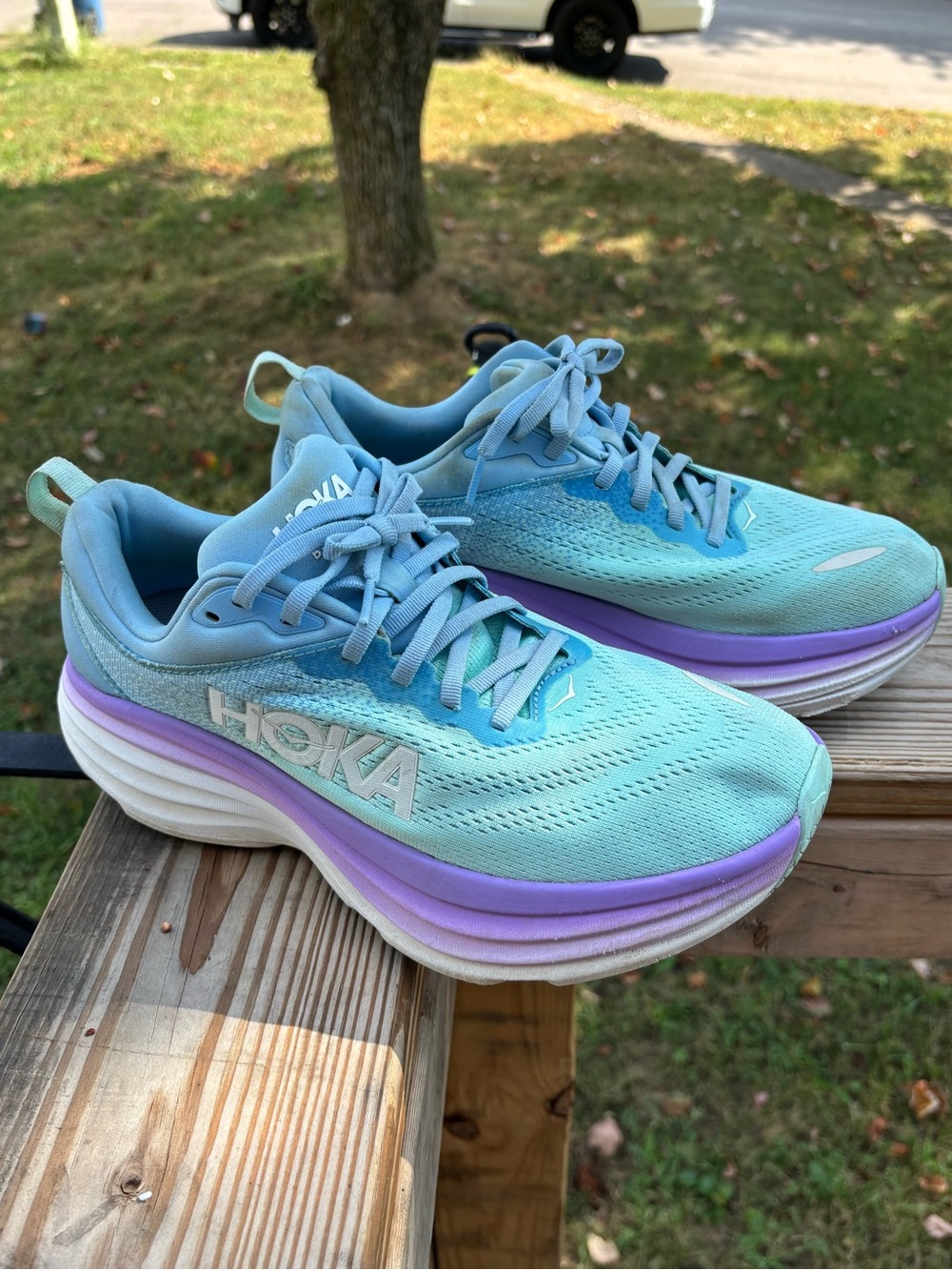 Hoka Women's Aqua and Lavender Cushioned Running Shoes